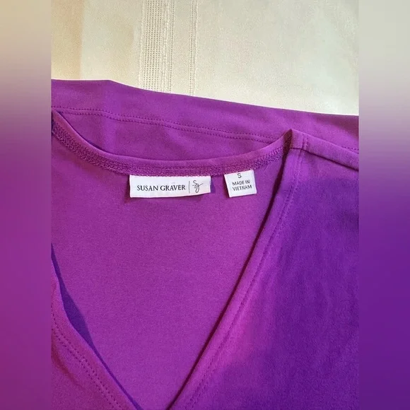 Susan Graver Deep Purple Long Sleeve Dress - Picture 4 of 9